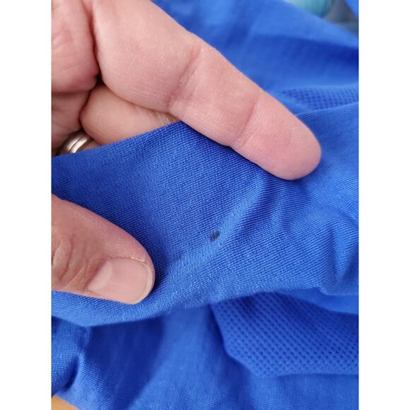 SanSoliel Size XL Blue 1/4 1/2 Zip Collared Long Sleeve Mesh Golf Active Top - Picture 7 of 7